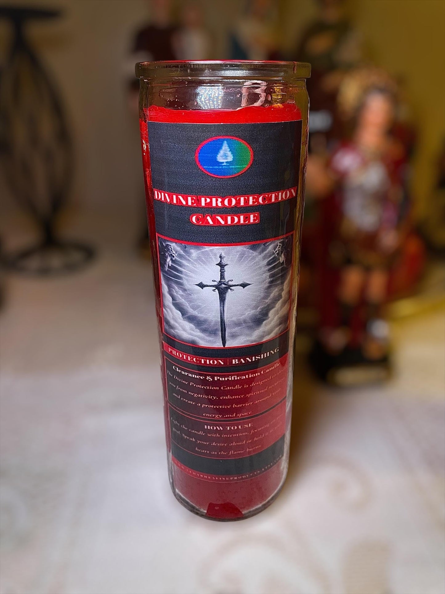 DIVINE PROTECTION CANDLE | 7-day prayer candle | Used for spiritual protection & banishing |