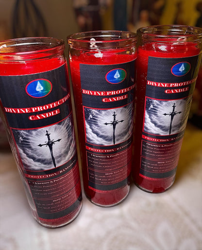 DIVINE PROTECTION CANDLE | 7-day prayer candle | Used for spiritual protection & banishing |