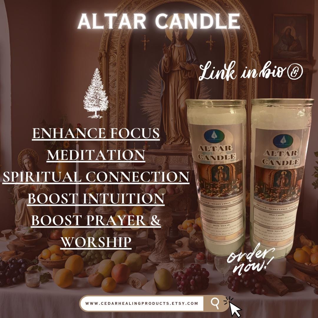 Altar Candle | 7-Day Prayer Candle | For meditation, prayer, worship, spiritual connection, boost intuition |