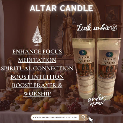 Altar Candle | 7-Day Prayer Candle | For meditation, prayer, worship, spiritual connection, boost intuition |