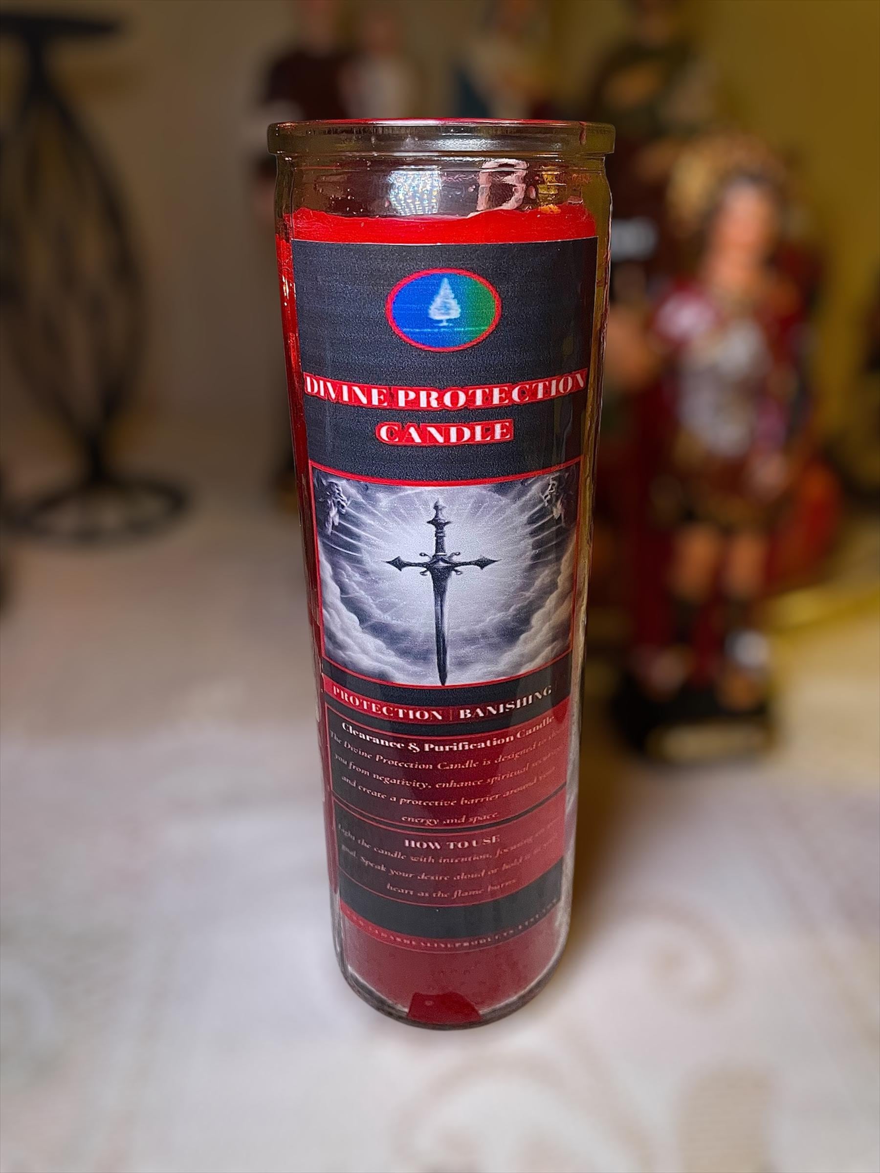DIVINE PROTECTION CANDLE | 7-day prayer candle | Used for spiritual protection & banishing |