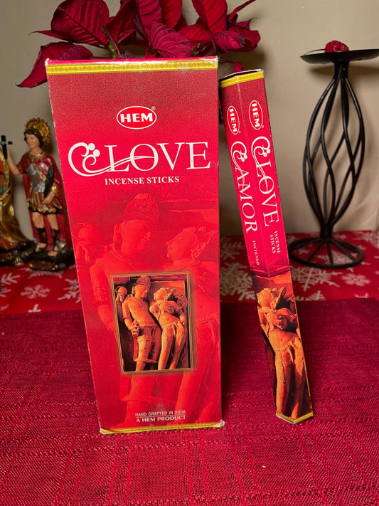 Hem Love Incense | Love drawing incense | Use for attracting love in all its forms | 1 pack | 20 incense sticks |